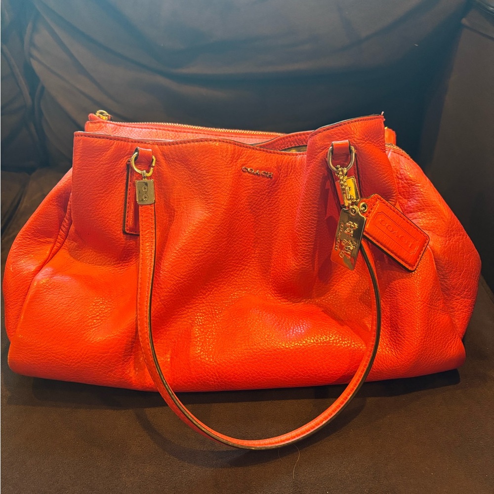 Coach Vibrant Red Leather Shoulder Bag